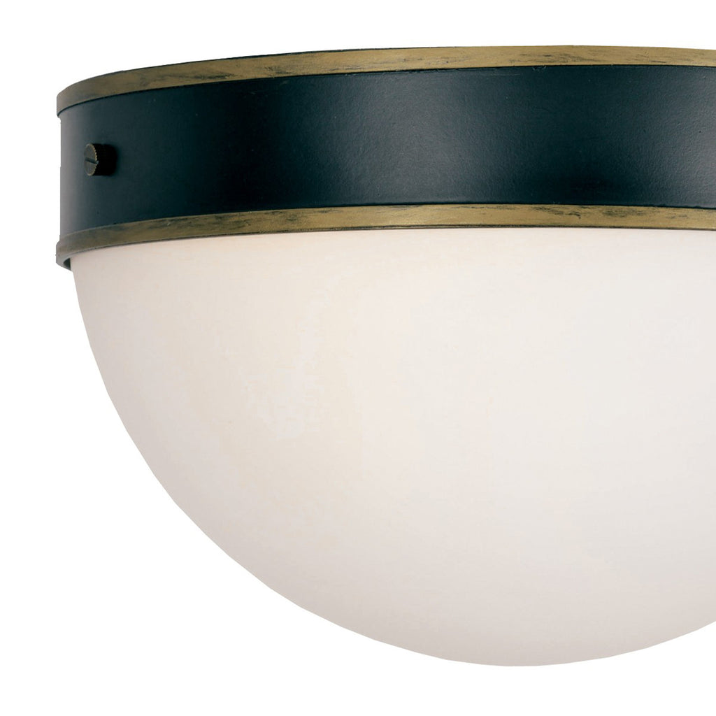 Antique Hardware Brian Patrick Flynn Capsule 2 Light Matte Black + Textured Gold Outdoor Flush Mount Exterior