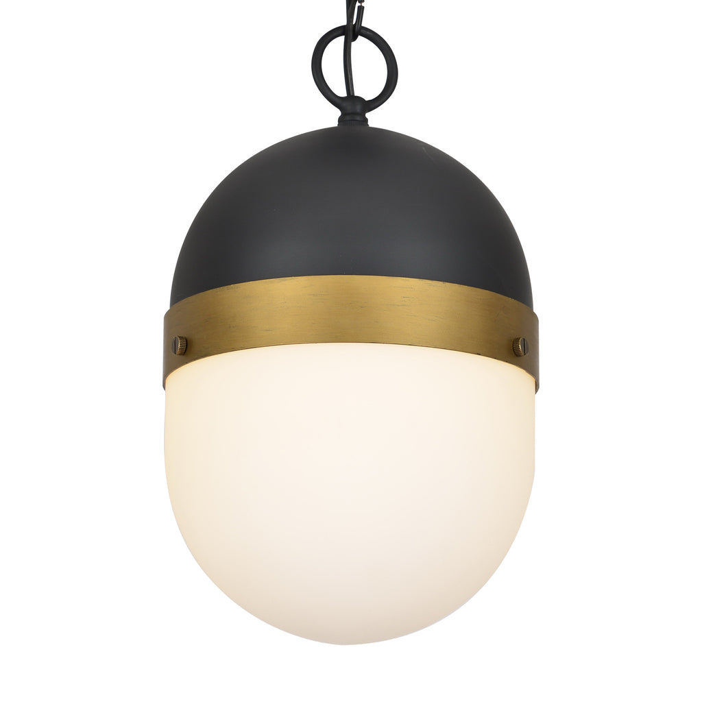 Antique Hardware Brian Patrick Flynn Capsule 1 Light Matte Black + Textured Gold Outdoor Pendant Exterior