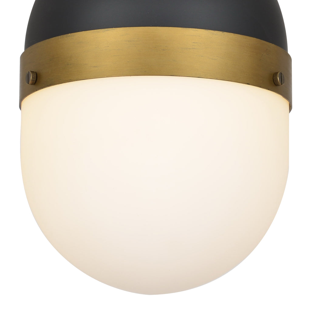 Antique Hardware Brian Patrick Flynn Capsule 1 Light Matte Black + Textured Gold Outdoor Pendant Exterior