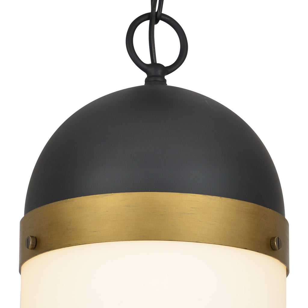 Antique Hardware Brian Patrick Flynn Capsule 1 Light Matte Black + Textured Gold Outdoor Pendant Exterior