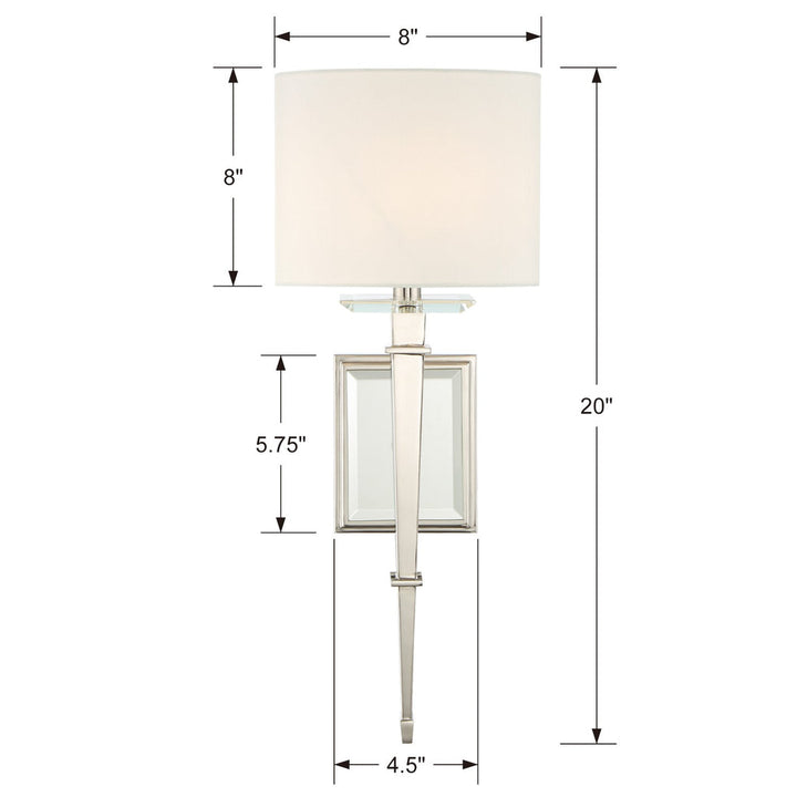 ##Antique Hardware## Clifton 1 Light Polished Nickel Sconce