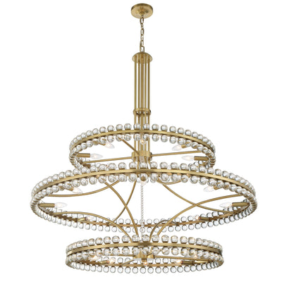 ##Antique Hardware## Clover 24 Light Aged Brass Chandelier