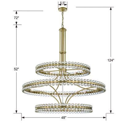 ##Antique Hardware## Clover 24 Light Aged Brass Chandelier