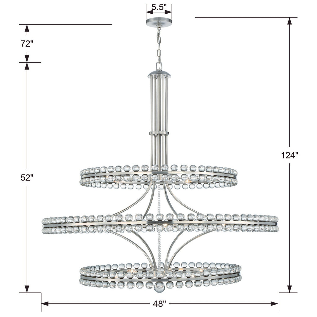 ##Antique Hardware## Clover 24 Light Aged Brass Chandelier