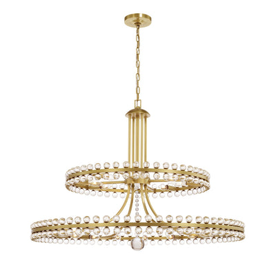 ##Antique Hardware## Clover 24 Light Aged Brass Two-tier Chandelier