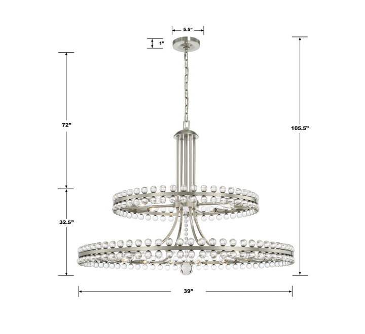 ##Antique Hardware## Clover 24 Light Aged Brass Two-tier Chandelier