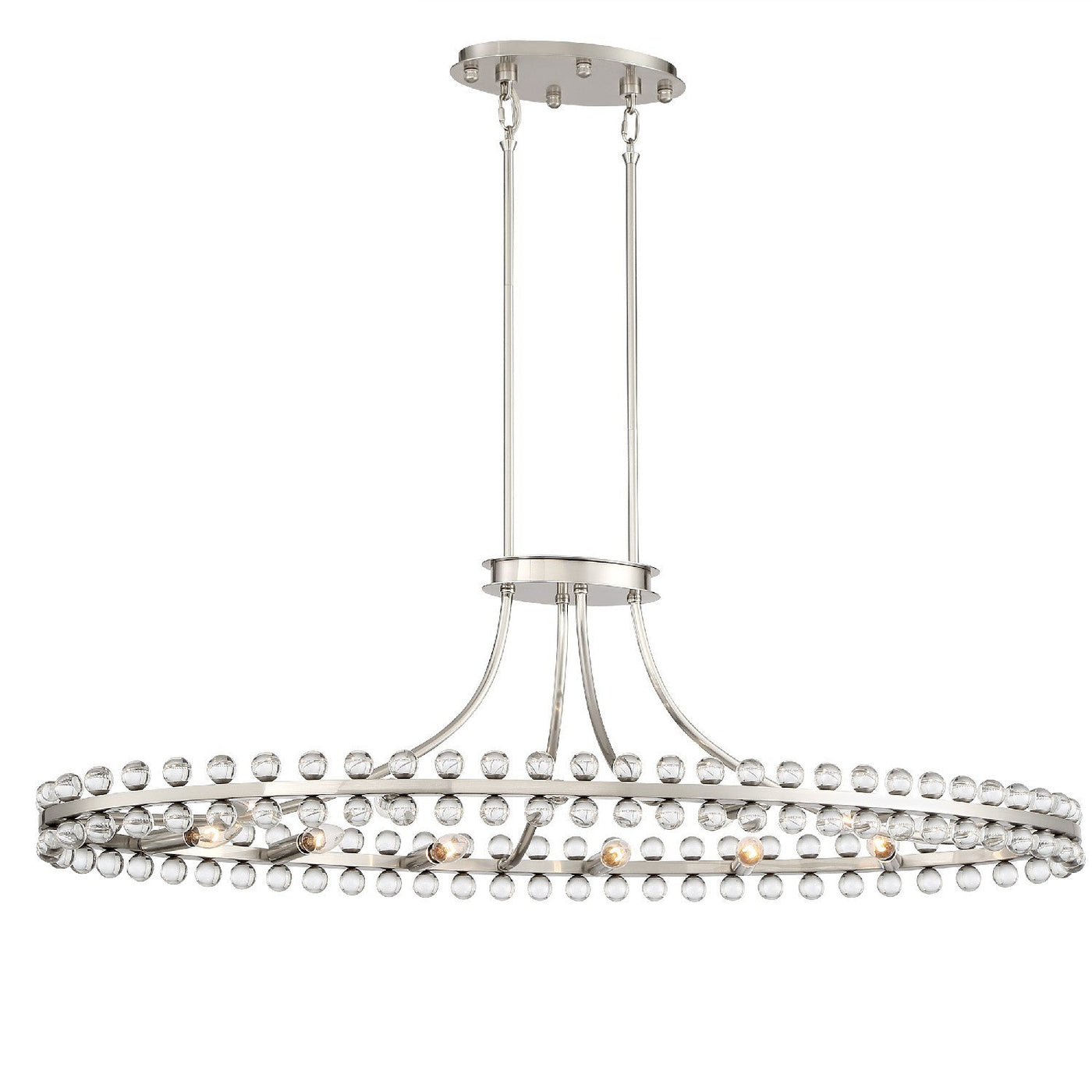 ##Antique Hardware## Clover 12 Light Brushed Nickel Chandelier