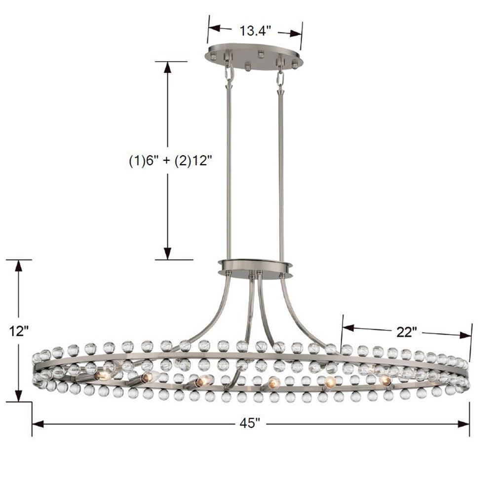 ##Antique Hardware## Clover 12 Light Brushed Nickel Chandelier