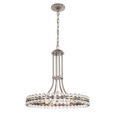 ##Antique Hardware## Clover 8 Light Brushed Nickel Chandelier