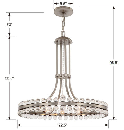 ##Antique Hardware## Clover 8 Light Aged Brass Chandelier