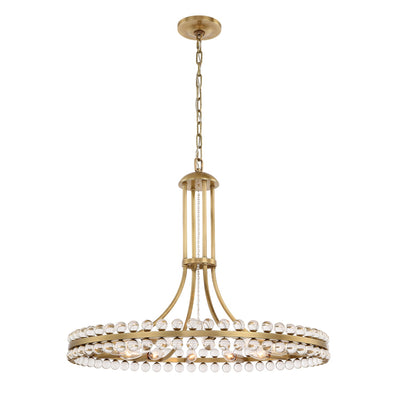 ##Antique Hardware## Clover 12 Light Aged Brass Chandelier