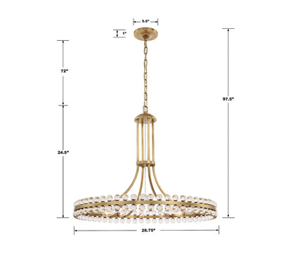 ##Antique Hardware## Clover 12 Light Aged Brass Chandelier