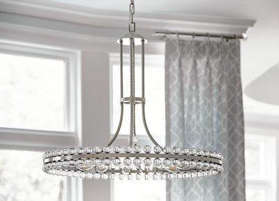 ##Antique Hardware## Clover 12 Light Brushed Nickel Chandelier