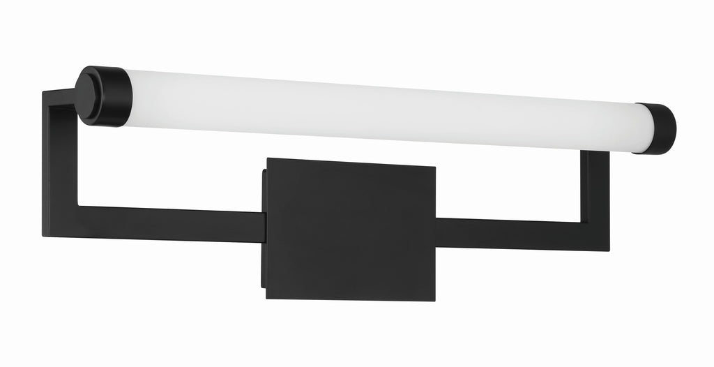 ##Antique Hardware## Clinton Integrated LED Matte Black Bathroom Vanity