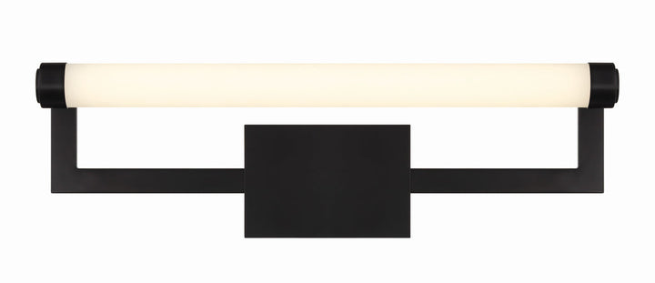 ##Antique Hardware## Clinton Integrated LED Matte Black Bathroom Vanity