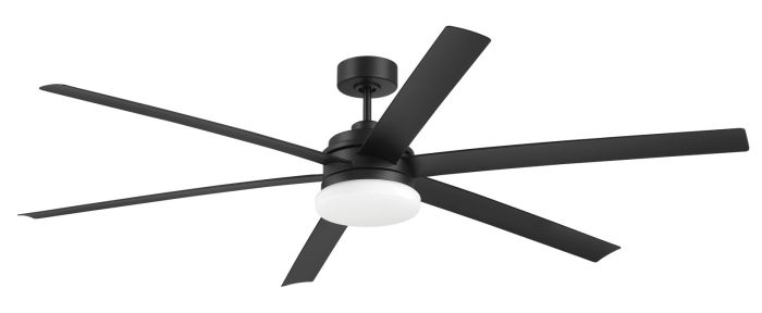 72" Chilz Smart Ceiling Fan, Flat Black, Integrated LED Light Kit, Remote & WiFi Control