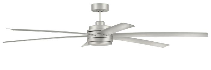 ##Antique Hardware## 72" Chilz Smart Ceiling Fan, Painted Nickel, Integrated LED Light Kit, Remote & WiFi Control