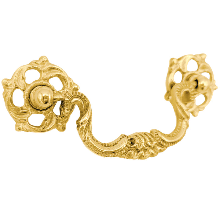 4 1/2 Inch Beaded Victorian Bail Pull with Leaf Mount