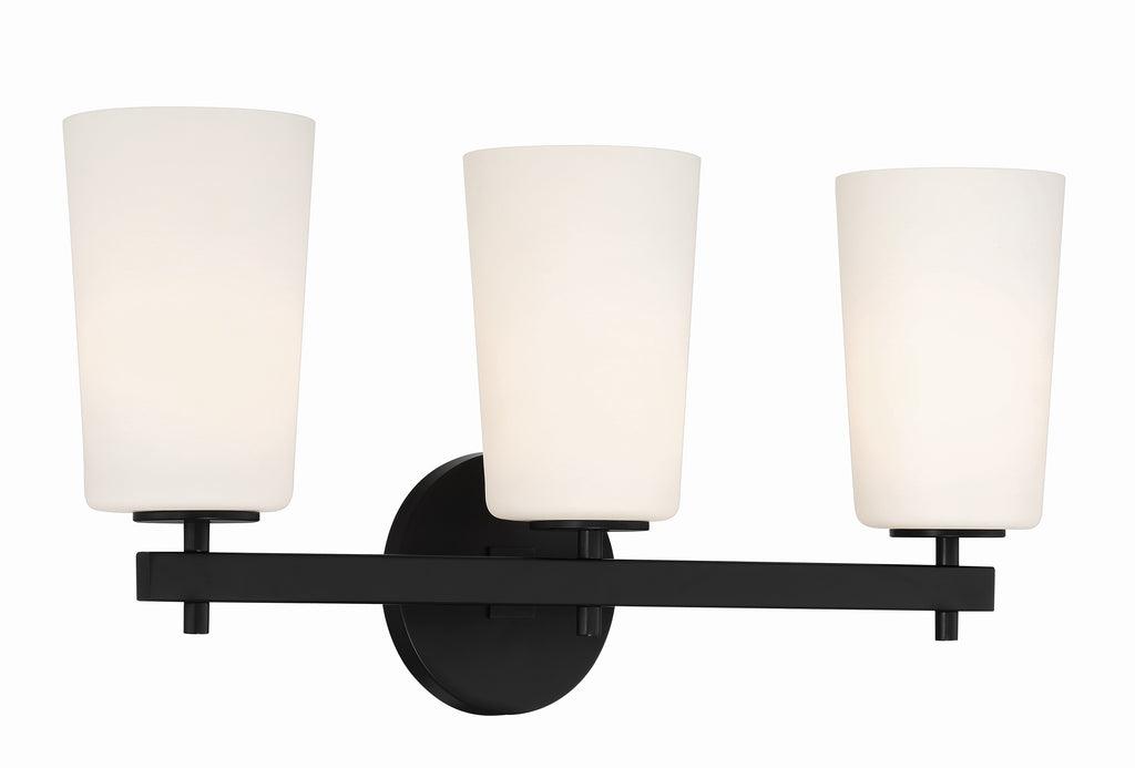 Antique Hardware Colton 3 Light Black Bathroom Vanity Bath and Vanity