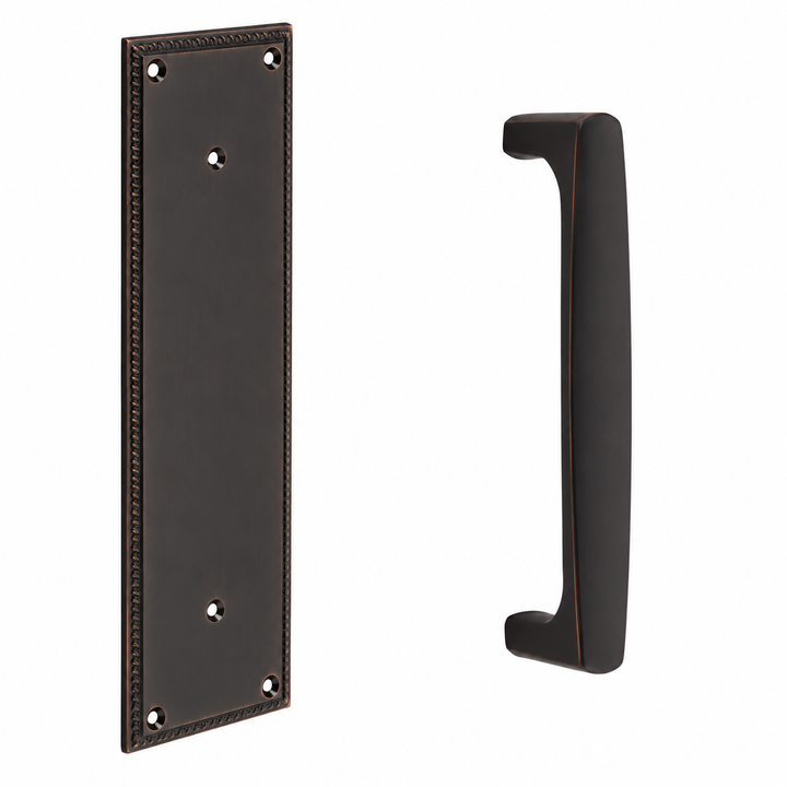 12 Inch Solid Brass Knoxville Urban Modern Pull Plate Set