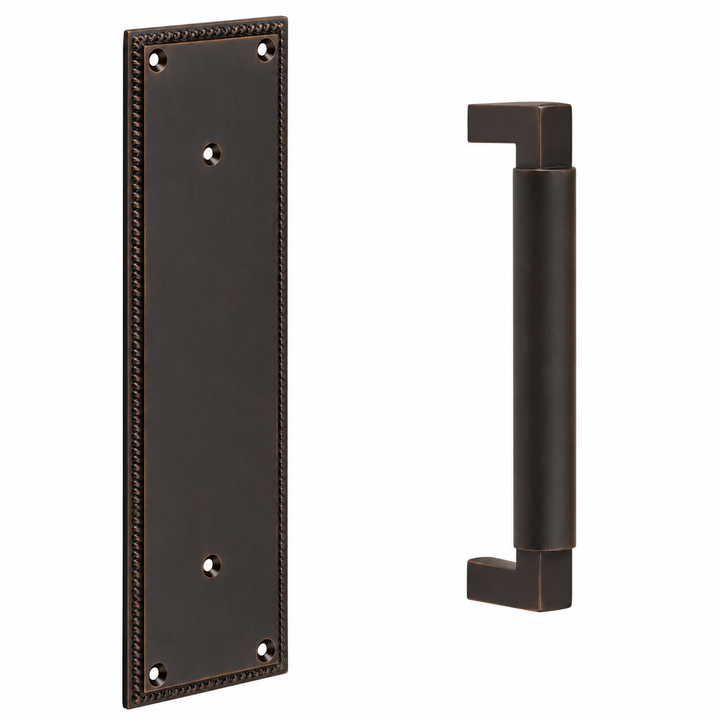12 Inch Solid Brass Knoxville Hercules Smooth Pull Plate Set