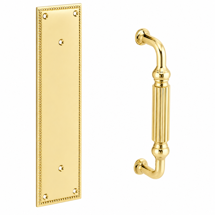 12 Inch Solid Brass Knoxville Pull Plate Set