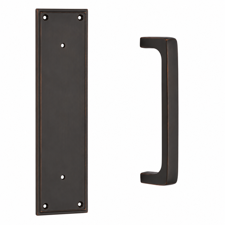 12 Inch Solid Brass Modern Brisbane Pull Plate Set
