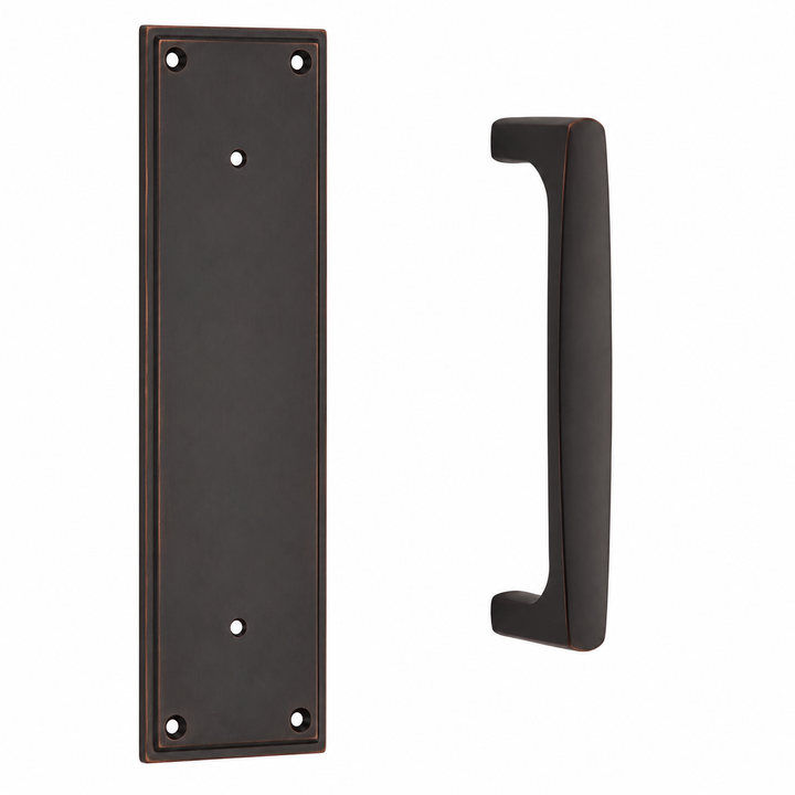 12 Inch Solid Brass Modern Urban Pull Plate Set