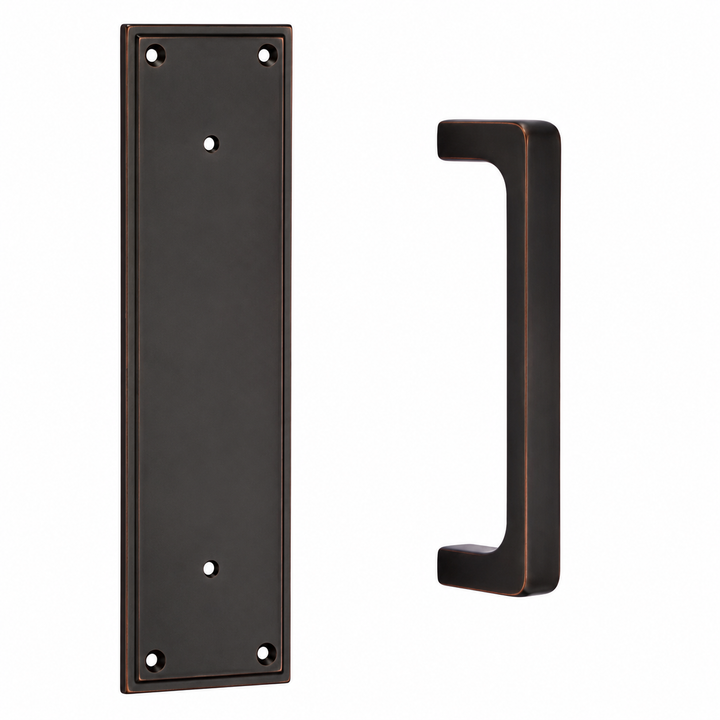 12 Inch Solid Brass Modern Baden Pull Plate Set