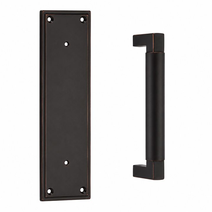 12 Inch Solid Brass Modern Hercules Smooth Pull Plate Set