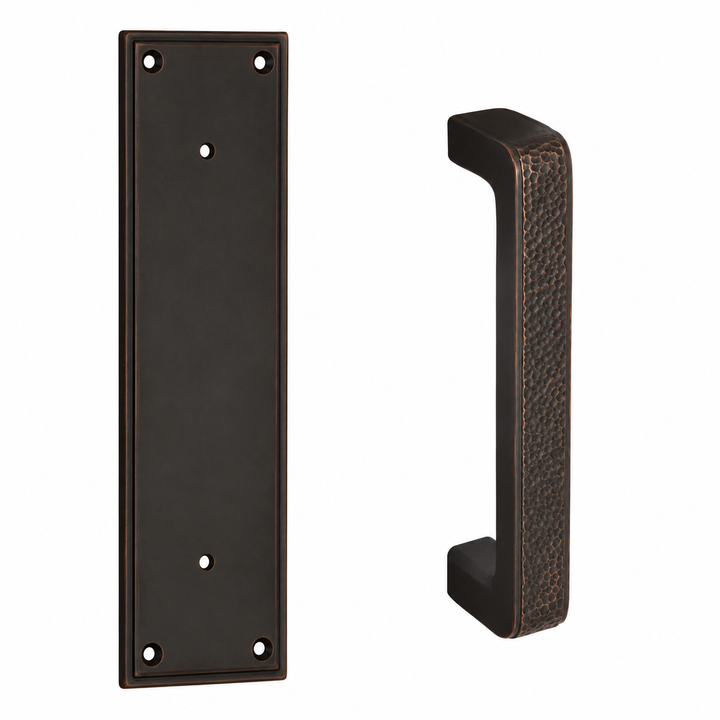 12 Inch Solid Brass Modern Arts & Crafts Pull Plate Set