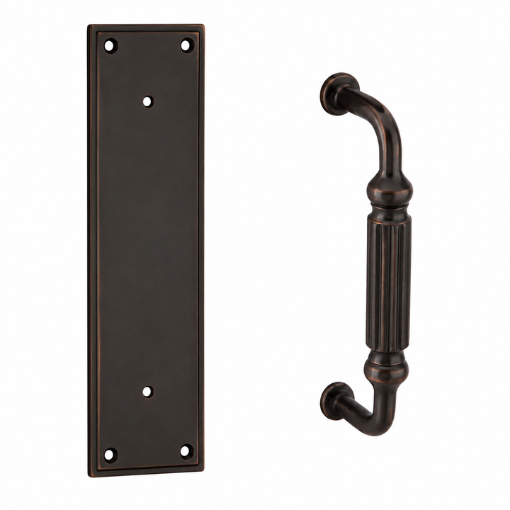 12 Inch Solid Brass Modern Knoxville Pull Plate Set