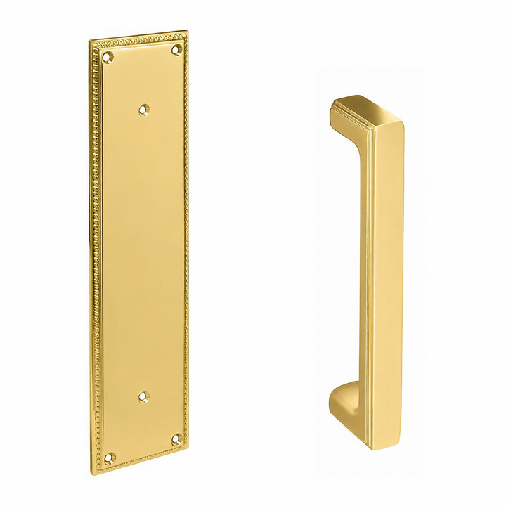 12 Inch Solid Brass Knoxville Wilshire Pull Plate Set