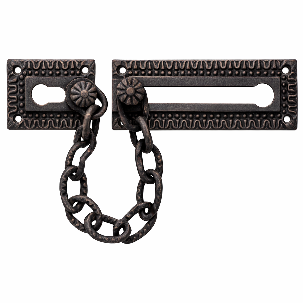 Egg & Dart Pattern Solid Brass Door Chain Guard