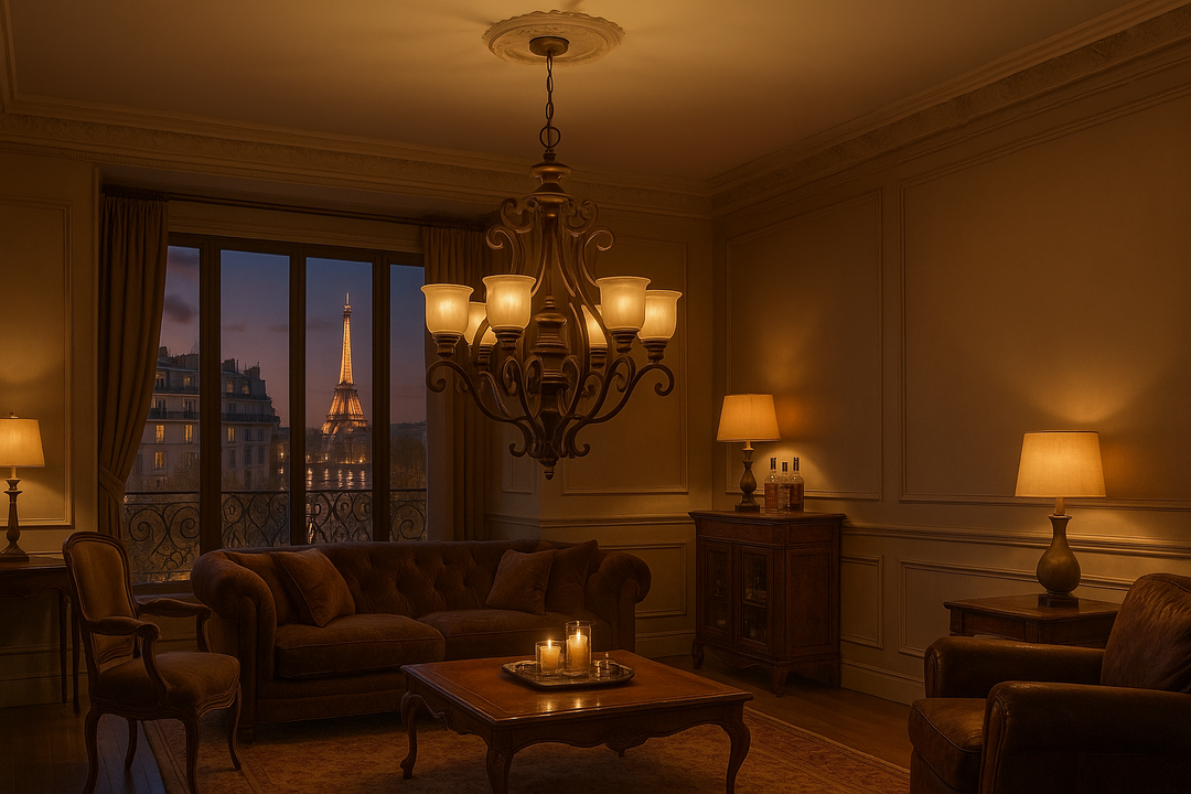 Norwalk 6-Light Chandelier – Bronze Umber with Amber Glass