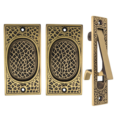 Craftsman Pattern Pocket Door Set (Several Finishes Available)