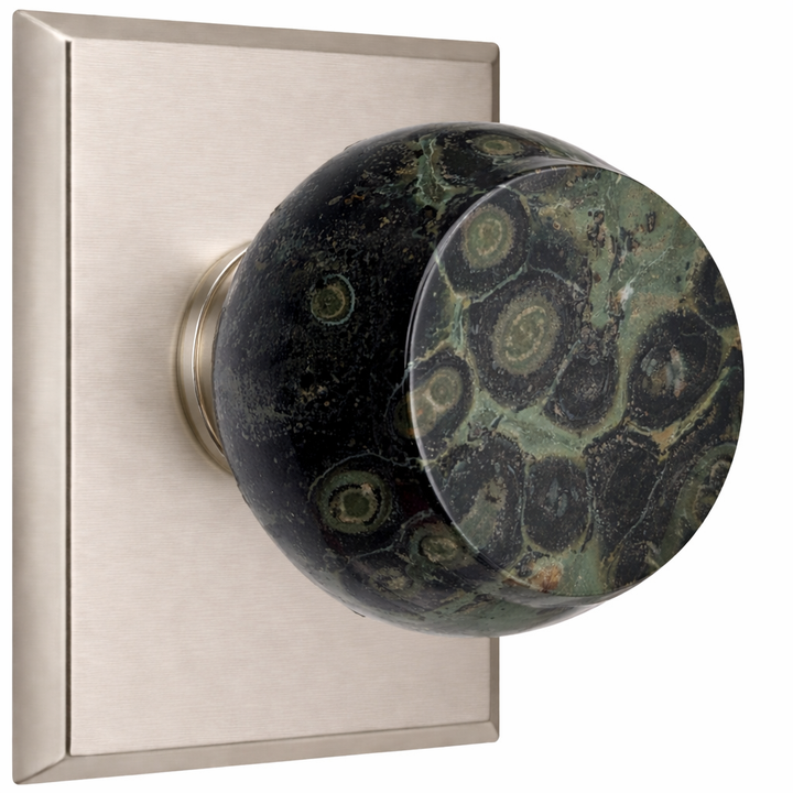 Magnifique® Rectangular Door Set with Crocodile Jasper Knobs (Several Finishes Available)