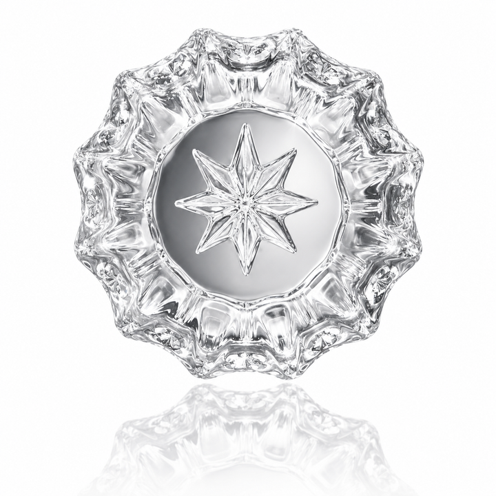 Traditional Rosette Door Set with Fluted Crystal Door Knobs (Several Finishes Available)