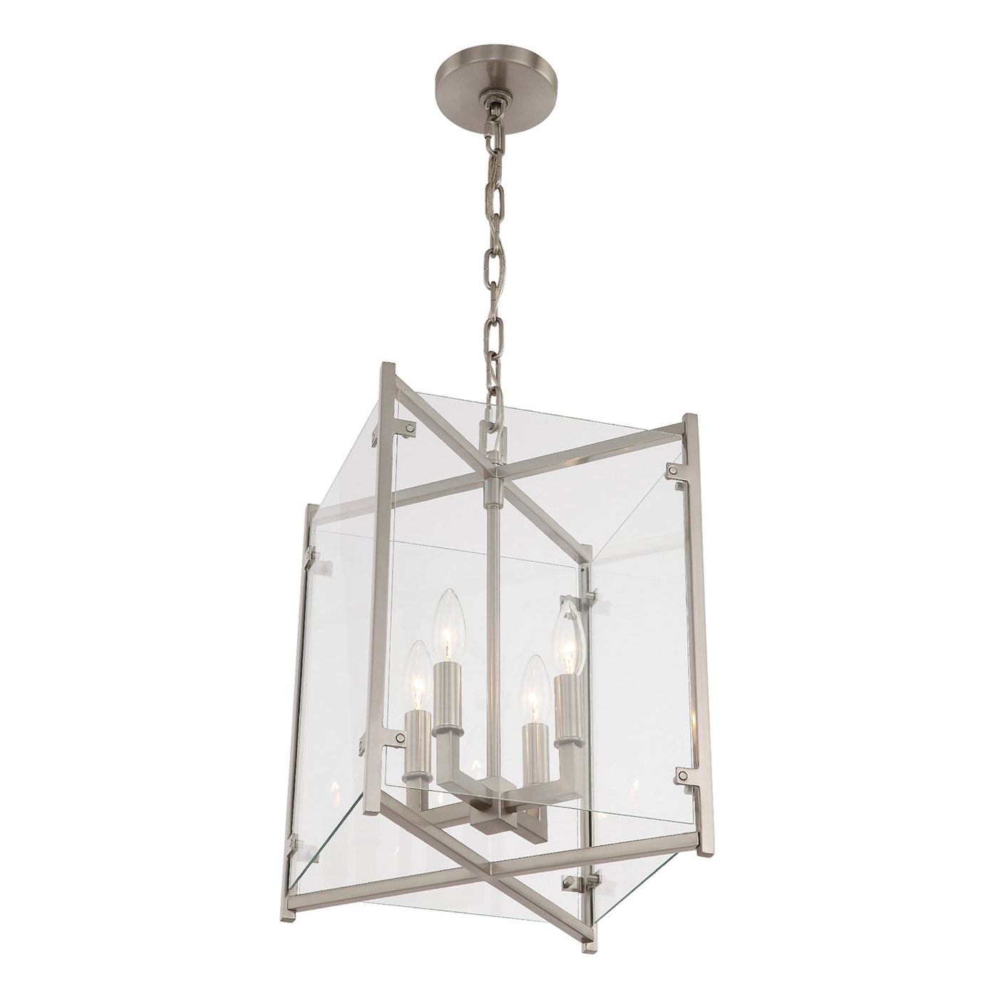 ##Antique Hardware## Danbury 4 Light Brushed Nickel Mini Chandelier