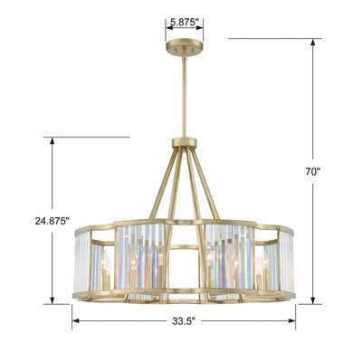 ##Antique Hardware## Darcy 8 Light Distressed Twilight Chandelier