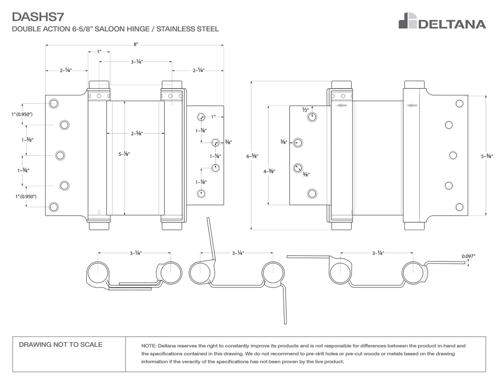 Double Action Saloon Hinge