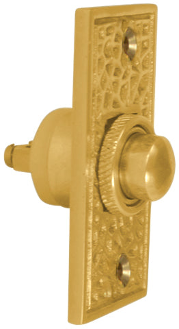 Arts & Crafts Style Door Bell In Solid Brass