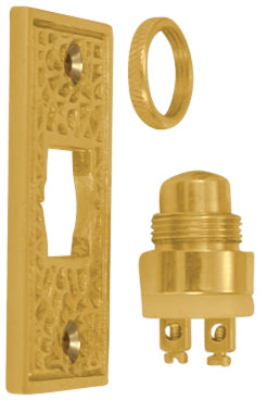 Arts & Crafts Style Door Bell In Solid Brass