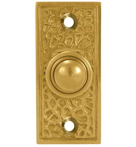 Arts & Crafts Style Door Bell In Solid Brass