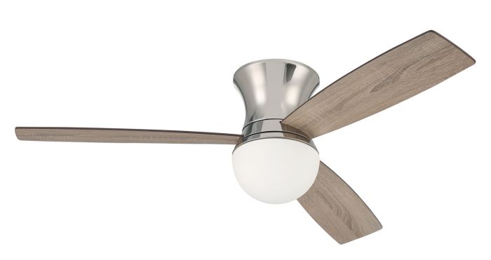 Antique Hardware 52" Daybreak in Polished Nickel w/ Driftwood/Greywood Blades Ceiling Fan