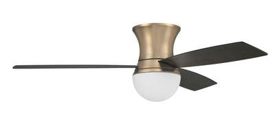 Antique Hardware 52" Daybreak in Satin Brass w/ Flat Black/Black Walnut Blades Ceiling Fan