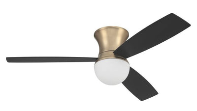 Antique Hardware 52" Daybreak in Satin Brass w/ Flat Black/Black Walnut Blades Ceiling Fan