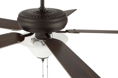 Antique Hardware 52" Decorator's Choice 2 Light in Espresso w/ Walnut/Espresso Blades Ceiling Fan