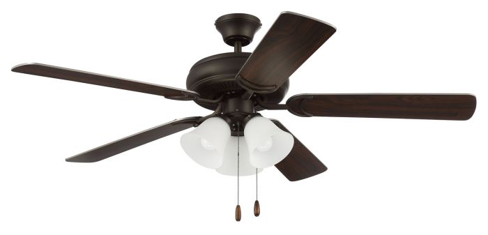 Antique Hardware 52" Decorator's Choice 3 Light in Espresso w/ Walnut/Espresso Blades Ceiling Fan