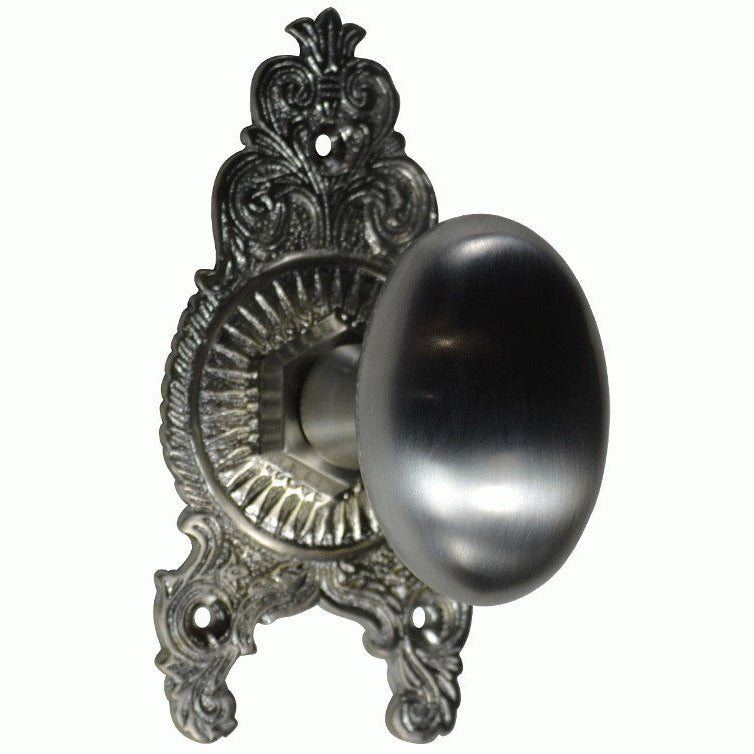Ornate Victorian Rosette Door Set with Egg Door Knobs (Several Finishes Available)